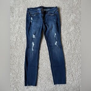 Hollister Dark Blue Distressed Skinny Jeans